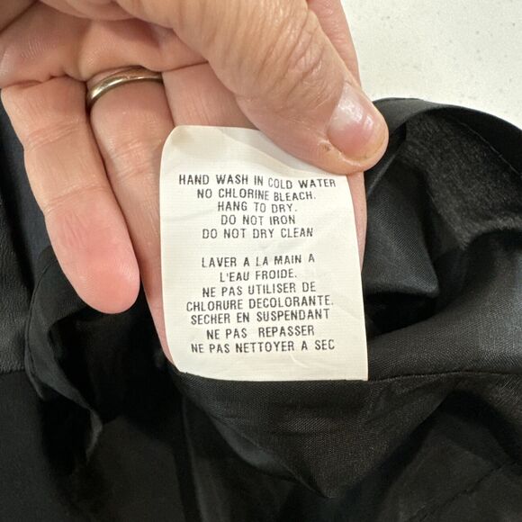 Cartise Faux Black Leather Skirt 8 Mod Edgy Romantic Career Capsule Quiet Luxe - Picture 10 of 11